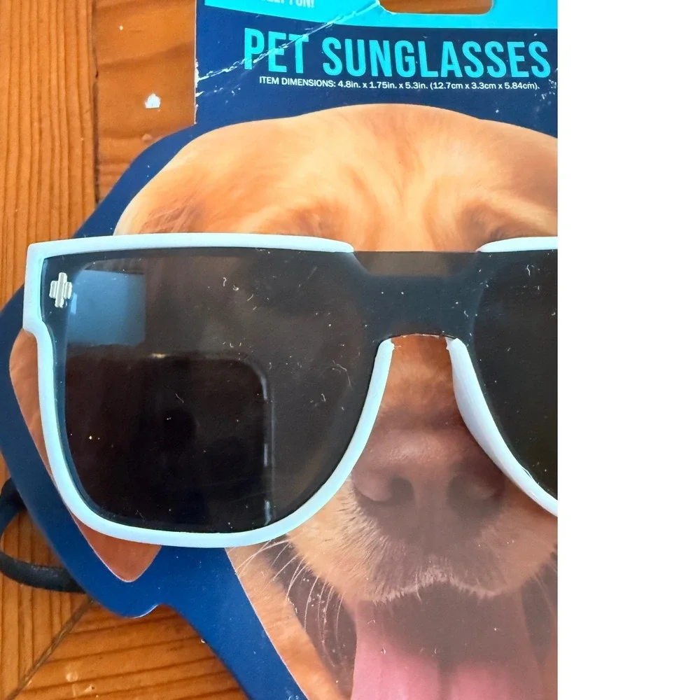 Pawsitively Fun White Square Pet Sunglasses with Adjustable Strap NEW